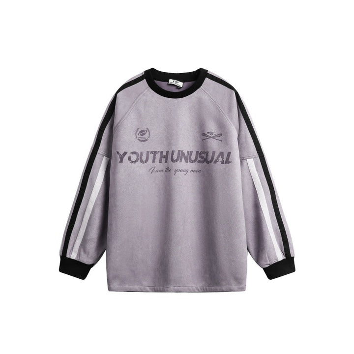 Herren Oversize Sweatshirt im Retro‑Sportstyle mit Kontraststreifen Drune