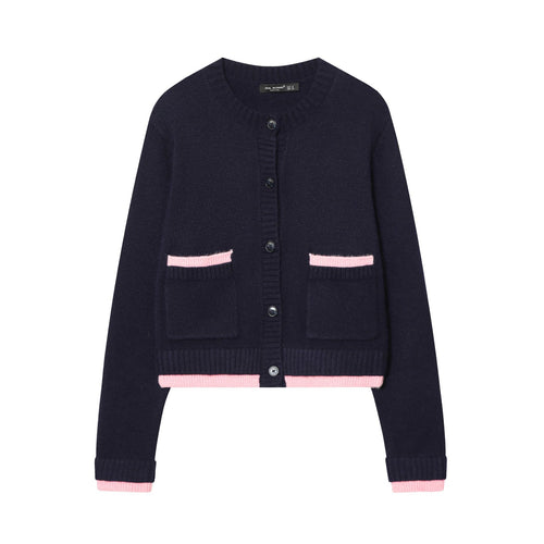 Damen nan gekürzte Strickjacke mit Knopfleiste, Rippenbündchen und dekorativen Taschen Drune