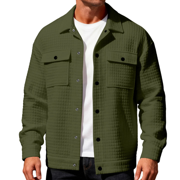 Herren nan gequiltete Hemdjacke im Overshirt-Stil mit Druckknopfleiste und aufgesetzten Brustklappen Drune
