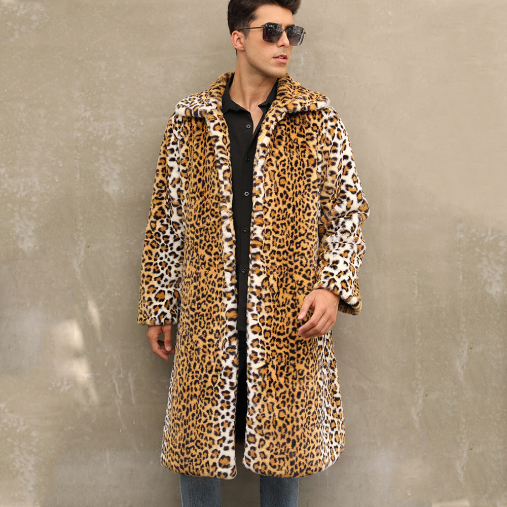 Herren Modischer Winterfellmantel Drune