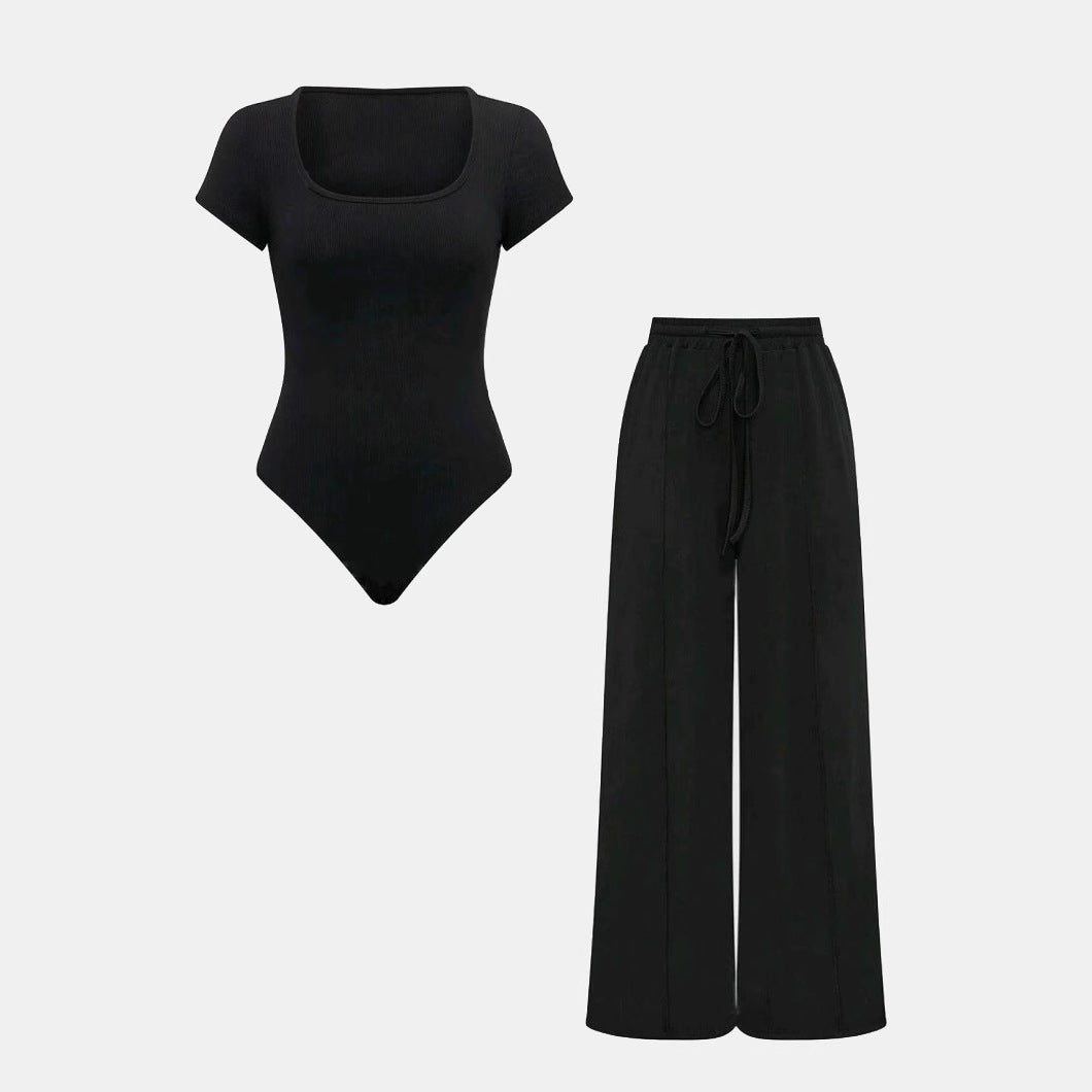 Damen Lässiges Strick-Zweiteiler-Set mit weitem Schnitt und hochwertigem Material Drune