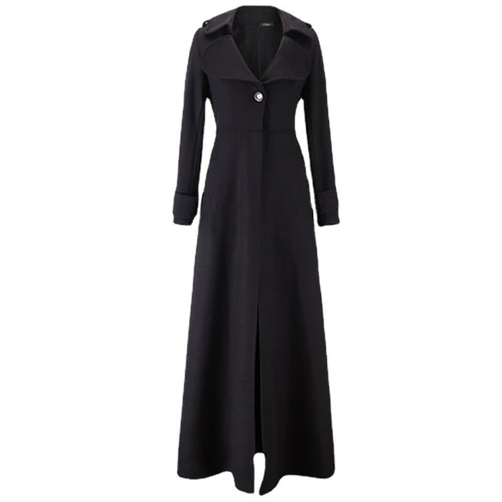 Damen Eleganter Langmantel mit klassischem Revers und modernen Akzenten Drune
