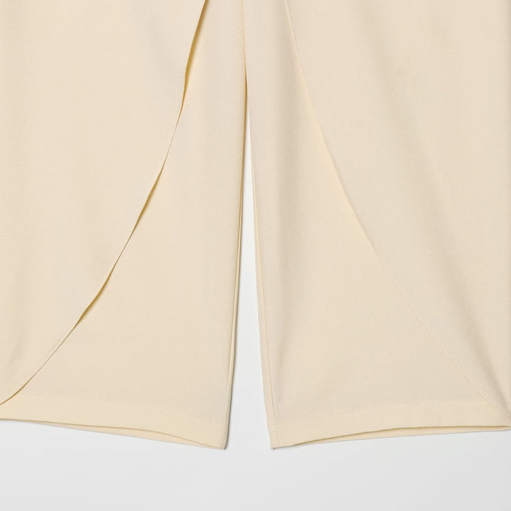 Damen Cropped Palazzo‑Hose mit Tulpenüberlappung und hohem Bund Drune