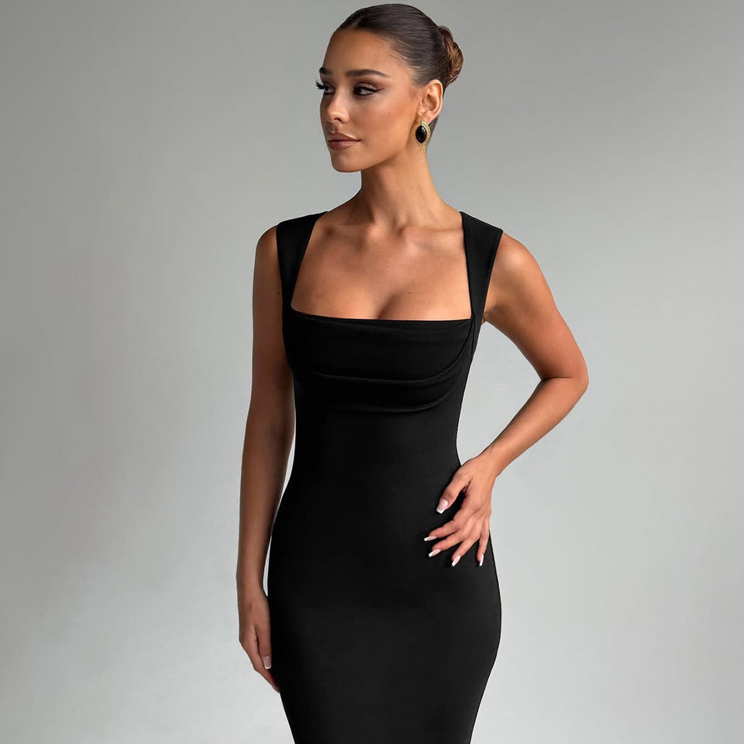 Damen Elegantes Etuikleid mit transparenten Einsätzen Drune