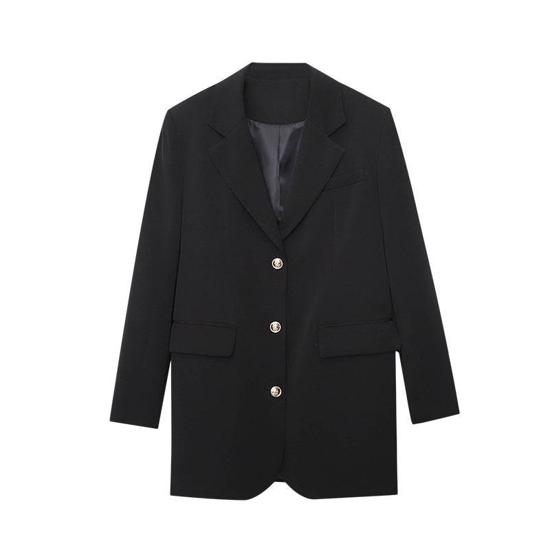 Damen eleganter Oversized Blazer mit strukturiertem Gewebe Drune