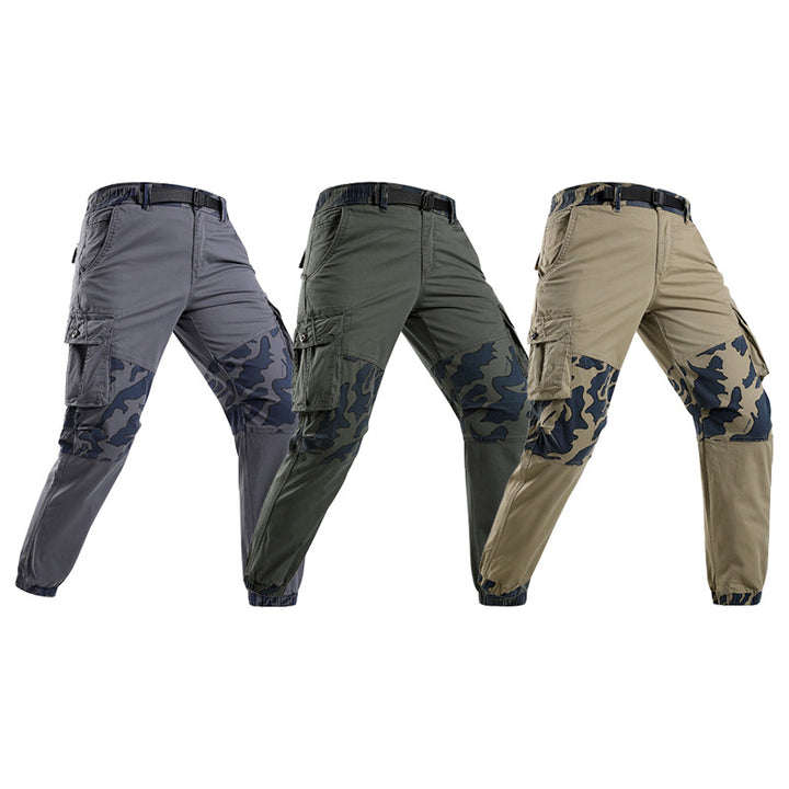 Herren Robust‑Tactical Cargohose mit Camouflage‑Kniepaneelen, Elastischem Saum und Utility‑Taschen Drune