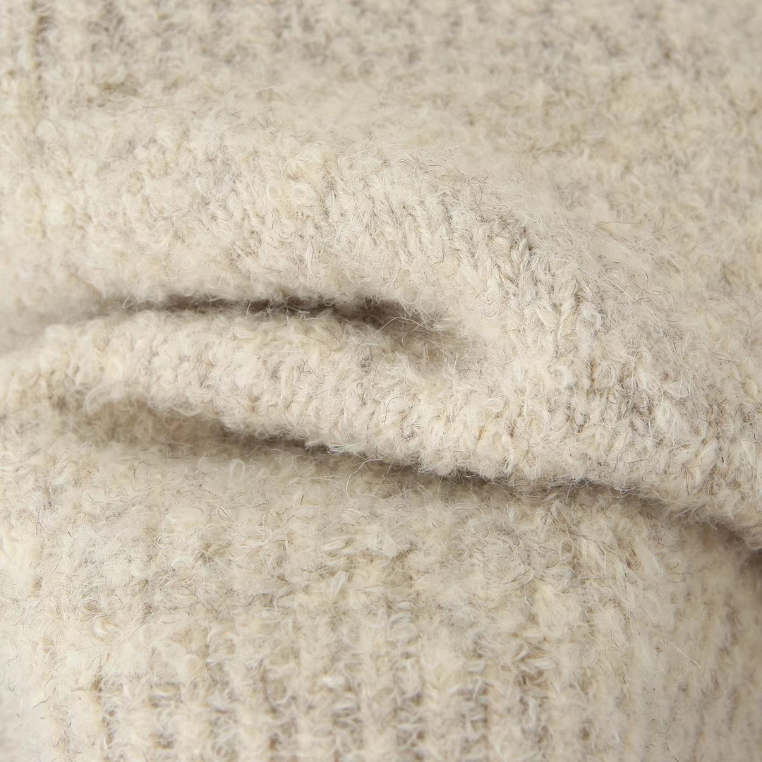 Damen kurze gezippte Strickjacke mit Stehkragen und Rippenbund Drune