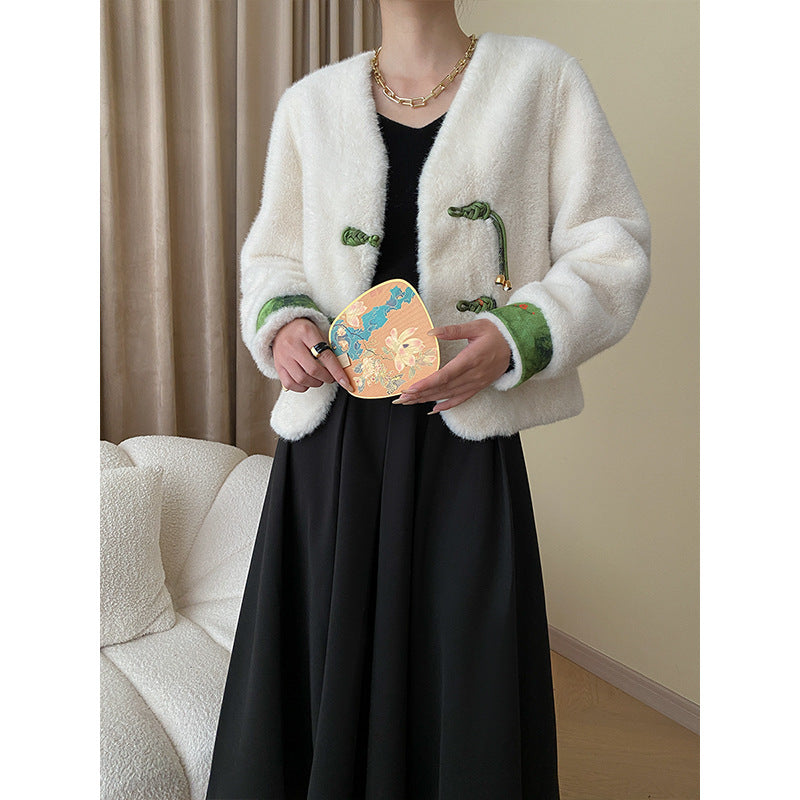 Damen kuschelige Strickjacke mit elegantem Detail Drune