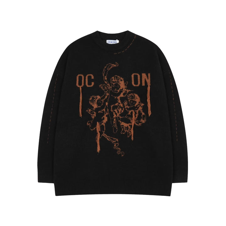 Herren Modischer Grobstrickpullover mit grafischem Motiv Drune