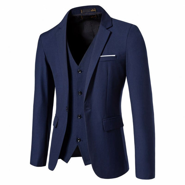 Herren Tailliertes Sakko mit passender Weste und schlanker Business‑Silhouette Drune