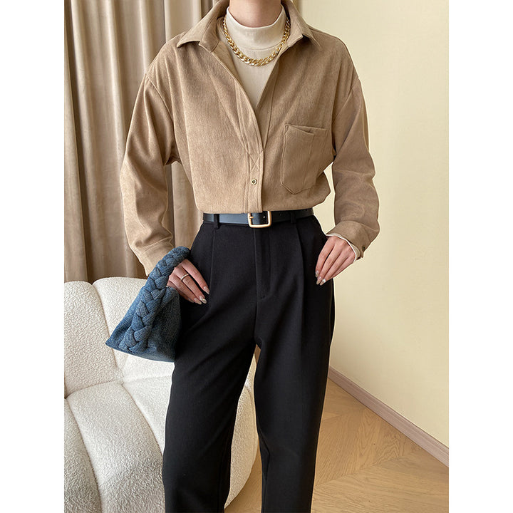 Damen Elegante Karo-Bluse mit klassischem Schnitt Drune