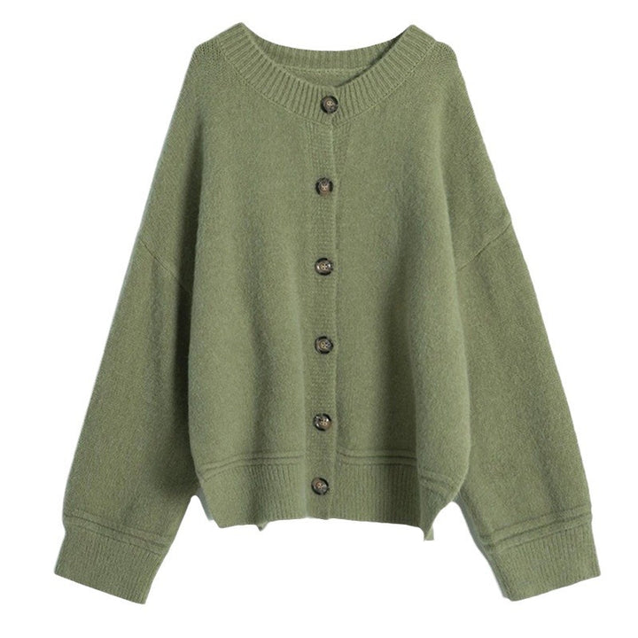 Damen lässige Strickjacke mit großen Knöpfen und oversized Schnitt Drune