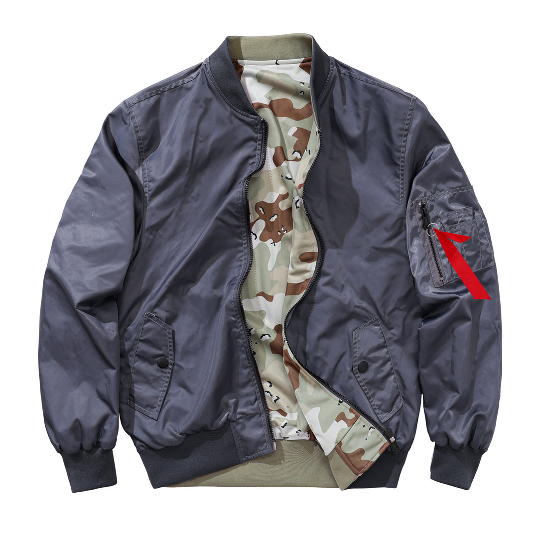 Men's  reversible lightweight insulated bomber jacket with sleeve utility pocket Drune