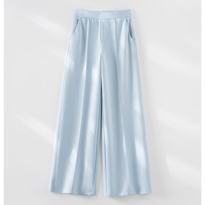 Damen Weite Palazzo-Hose aus Ponte-Jersey mit elastischem Komfortbund und Bügelfalte Drune