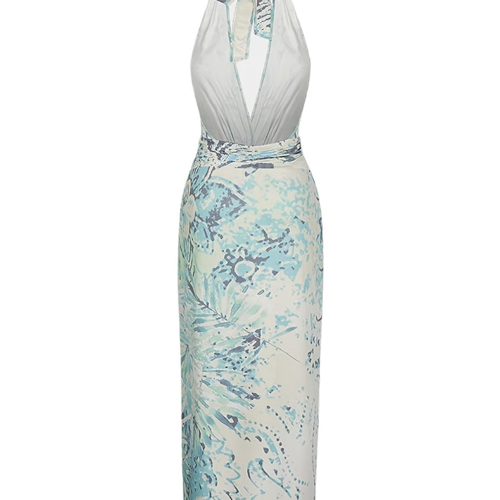 Damen Maxi-Kleid mit raffinierten Drapierungen und dekorativer Satineinfassung Drune