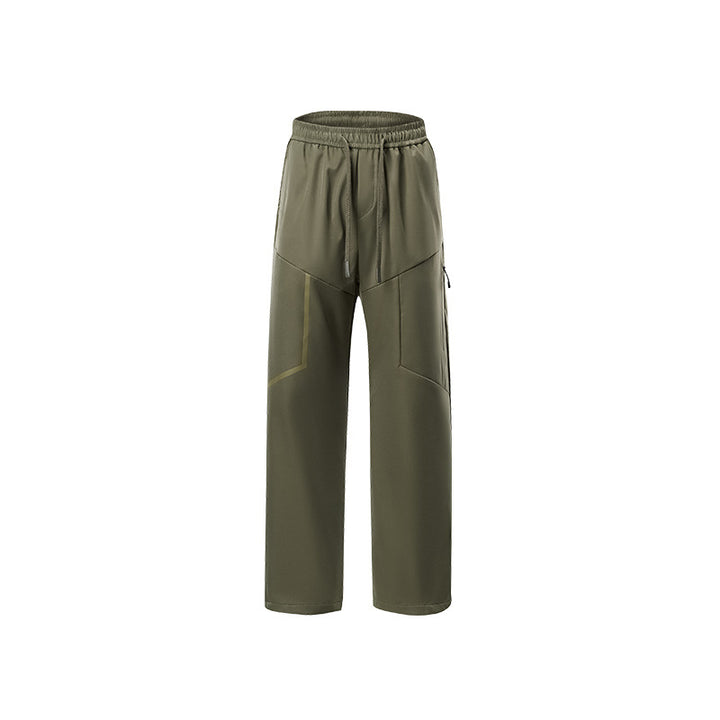 Herren Atmungsaktive Softshell-Cargo-Hose mit Tunnelzugbund, Zipper-Seitentasche und geradem Schnitt Drune