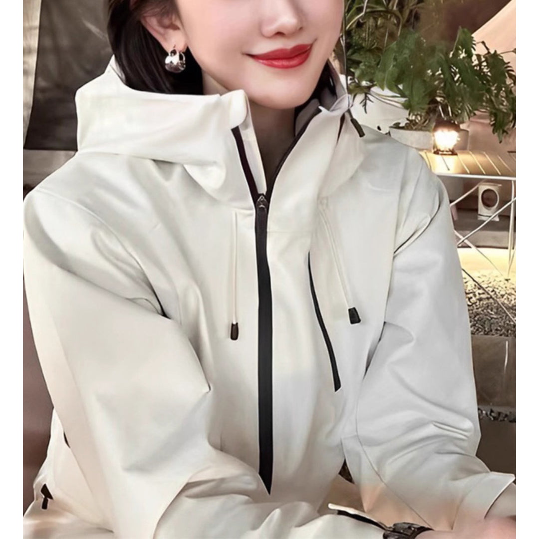 Damen Stylische Übergangsjacke mit hohem Kragen Drune