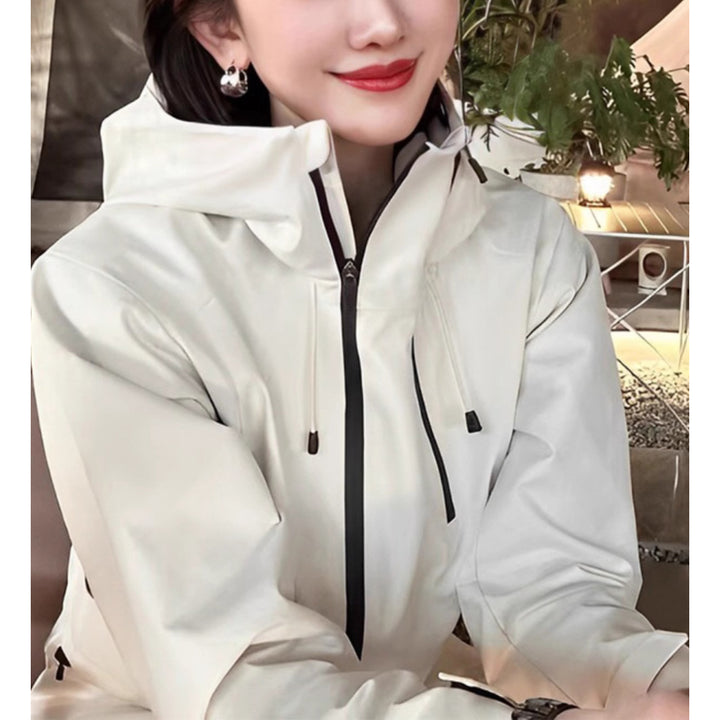 Damen Stylische Übergangsjacke mit hohem Kragen Drune