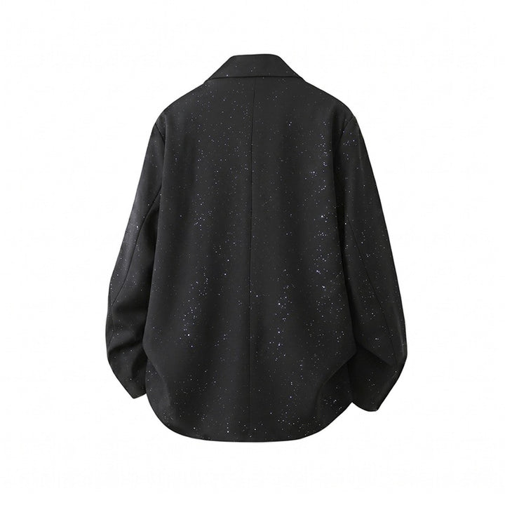 Herren Zweiteiliges Oversize-Lounge-Set mit gesprenkelter Übergangsjacke und weiter Bundfaltenhose Drune