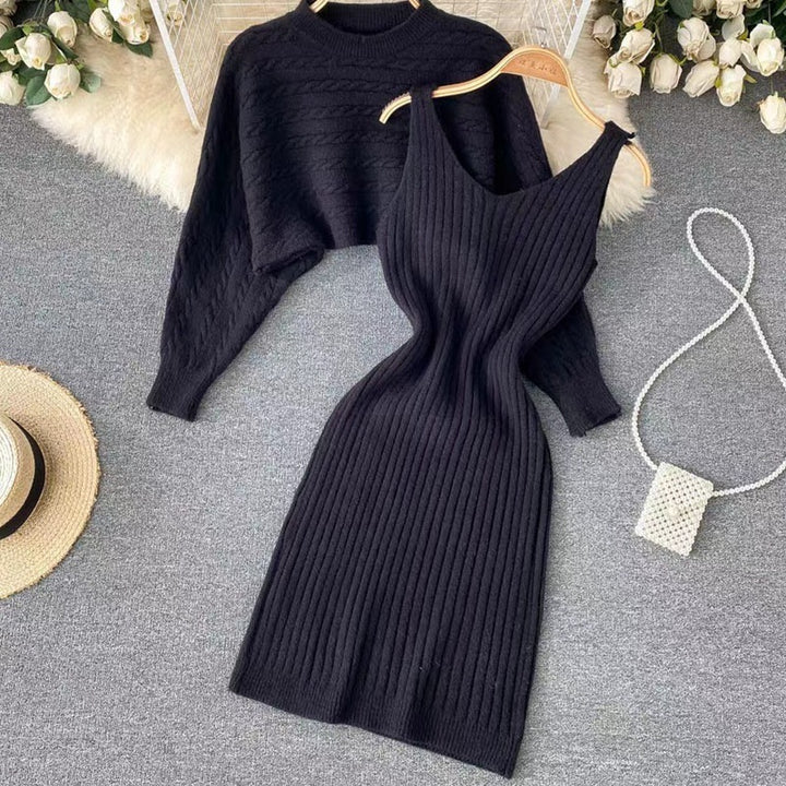 Damen Strickkleid- und Pullover-Set Drune