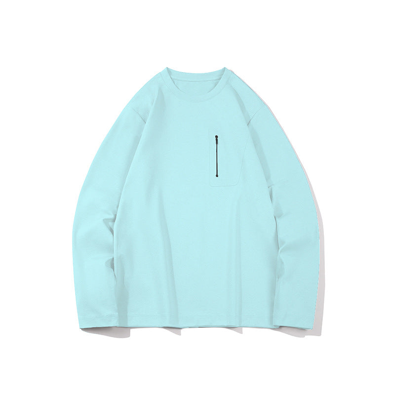 Herren Oversized-Langarmshirt mit Brustreißverschluss und Relaxed-Fit Drune