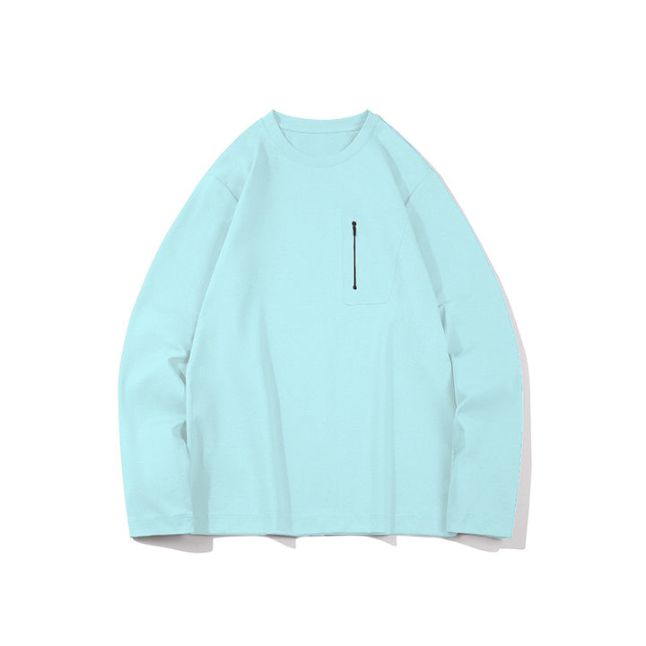 Herren Oversized-Langarmshirt mit Brustreißverschluss und Relaxed-Fit Drune