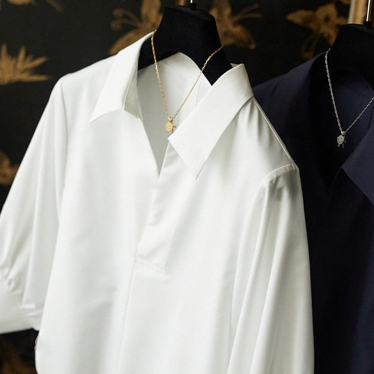 Damen Elegante Bluse mit Übergrößen und weiten Ärmeln Drune