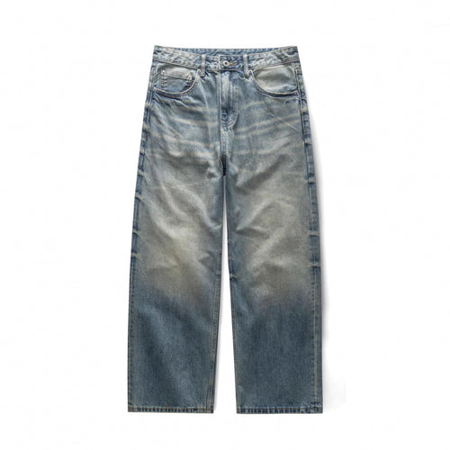 Damen Weitgeschnittene Straight‑Leg Jeans mit hoher Taille und Vintage‑Waschung Drune
