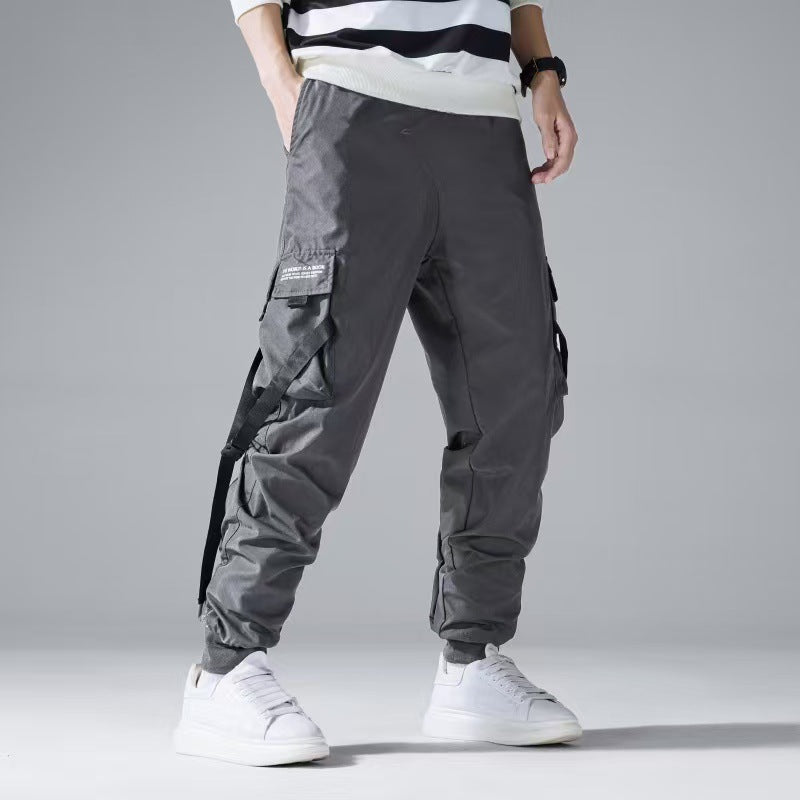 Herren Tech-Cargo-Jogginghose mit Multifachtaschen, Zugbändern & elastischen Bündchen Drune