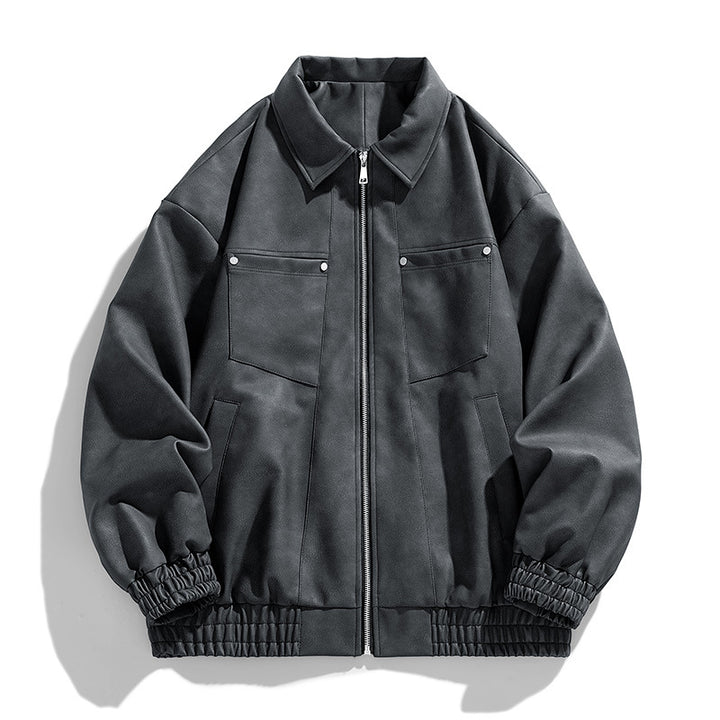 Herren Modische Jacke mit Stehkragen und praktischen Taschen Drune