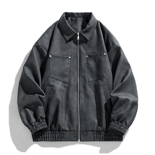 Herren Modische Jacke mit Stehkragen und praktischen Taschen Drune