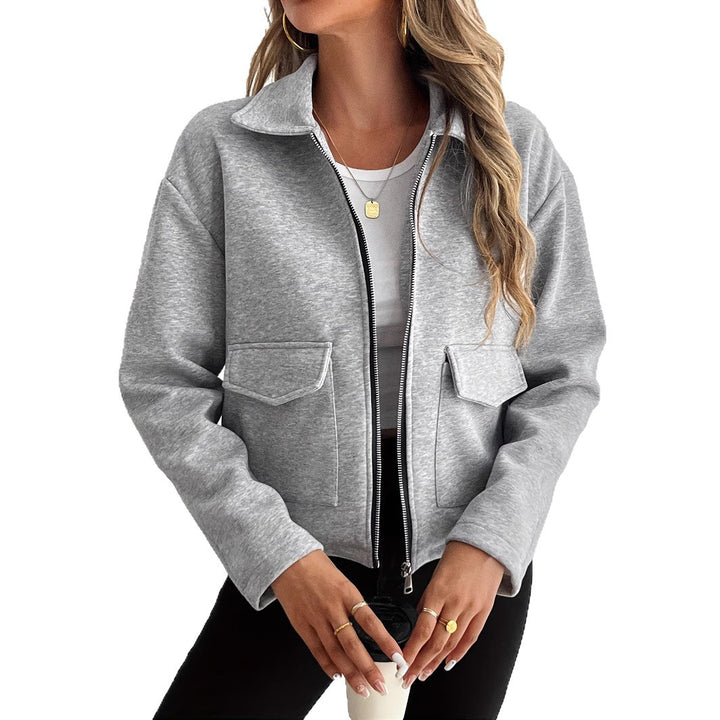 Damen Modische Fleecejacke mit Reißverschluss