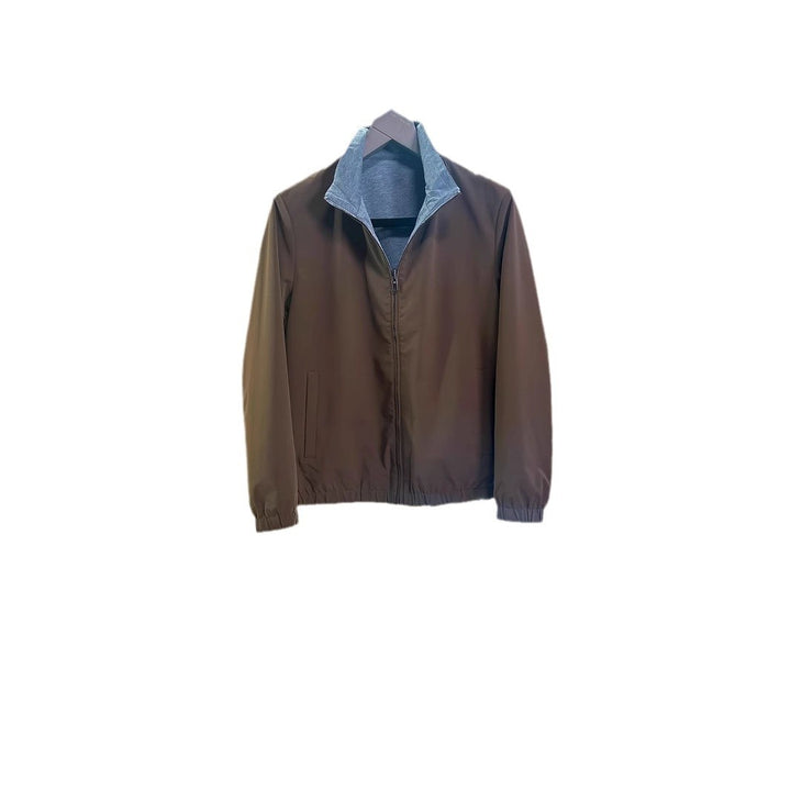Herren Leichte Reißverschluss-Jacke mit elastischem Saum und kontrastkragen Drune