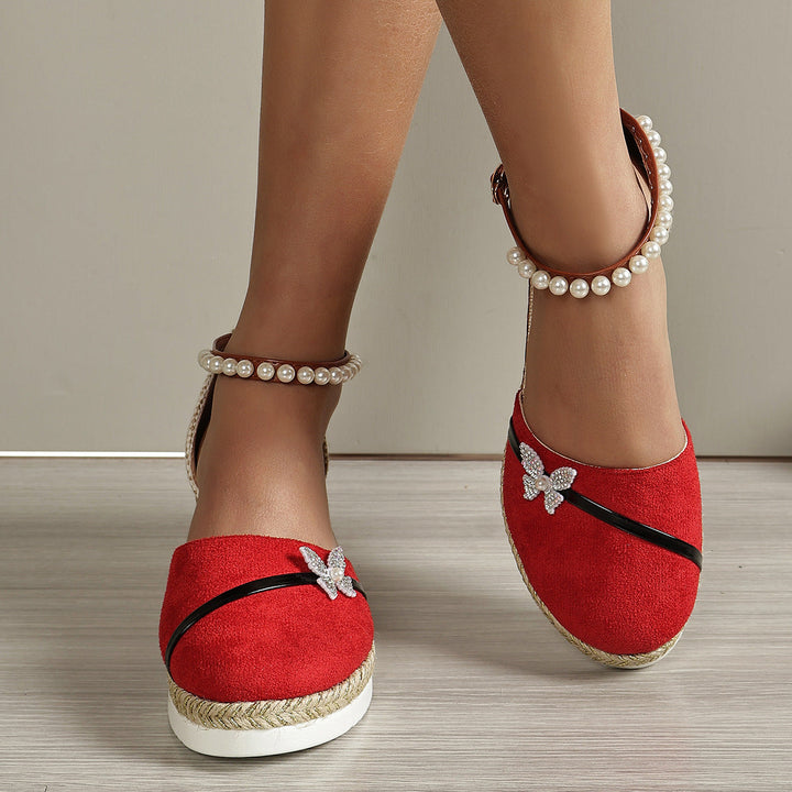 Damen Espadrilles mit funkelnden Schmetterlingsapplikationen Drune