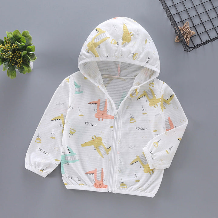 Unisex nan leichte Kapuzenjacke für Kleinkinder mit süßem Tierprint und Reißverschluss  Drune
