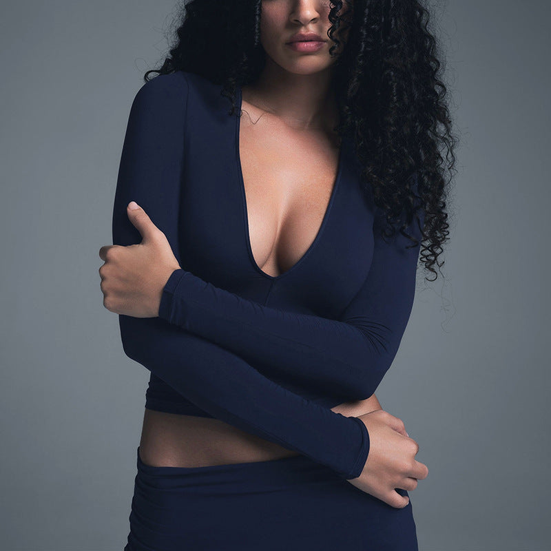 Damen Elegante Langarm-Top Drune