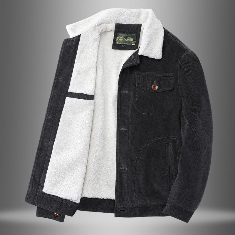 Herren Lässige Cordjacke mit Teddyfutter Drune 1787797447