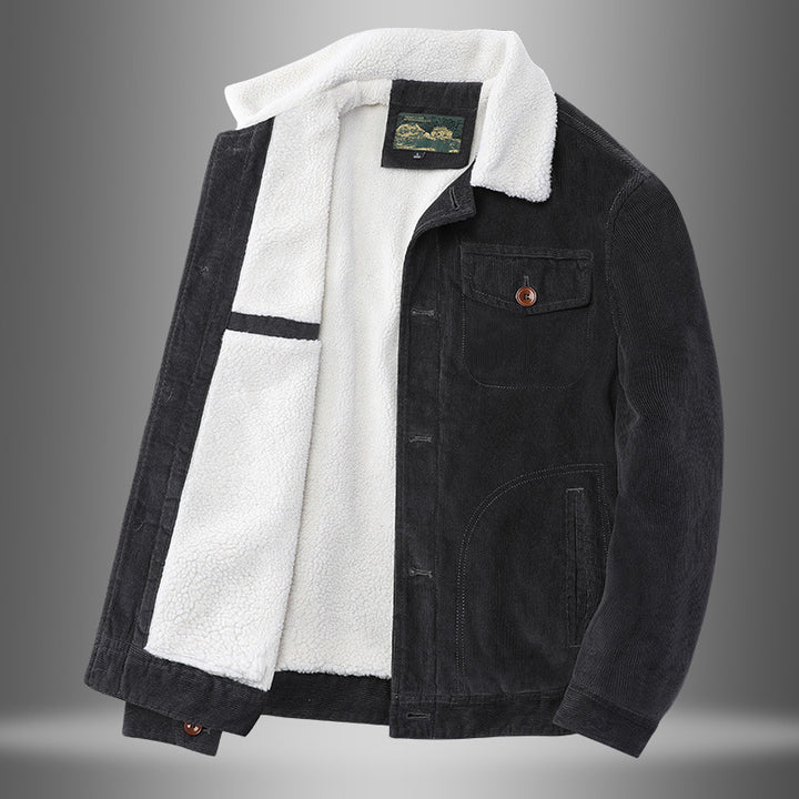 Herren Lässige Cordjacke mit Teddyfutter Drune 1787797447