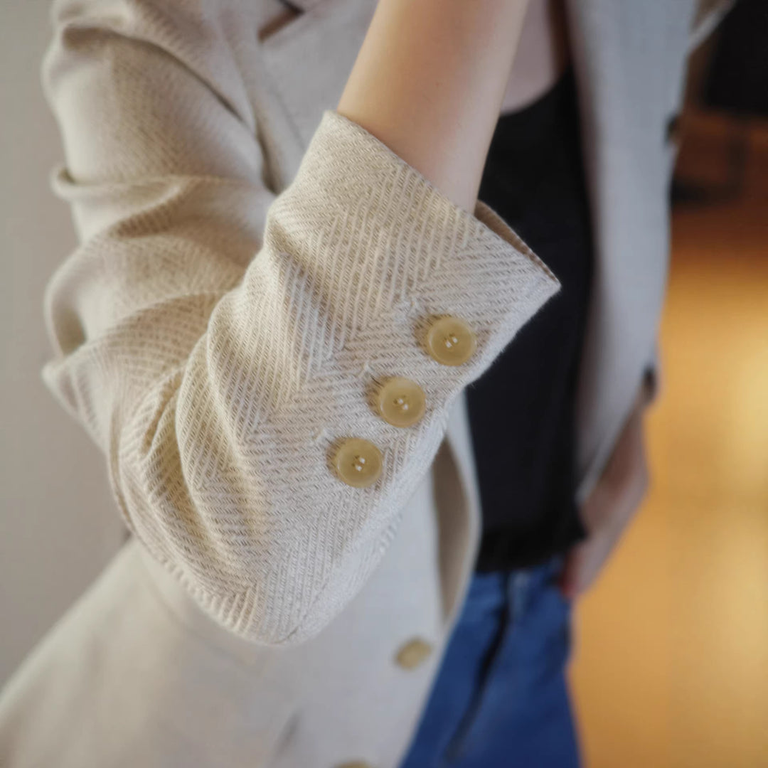 Damen Eleganter Strukturierter Blazer Drune