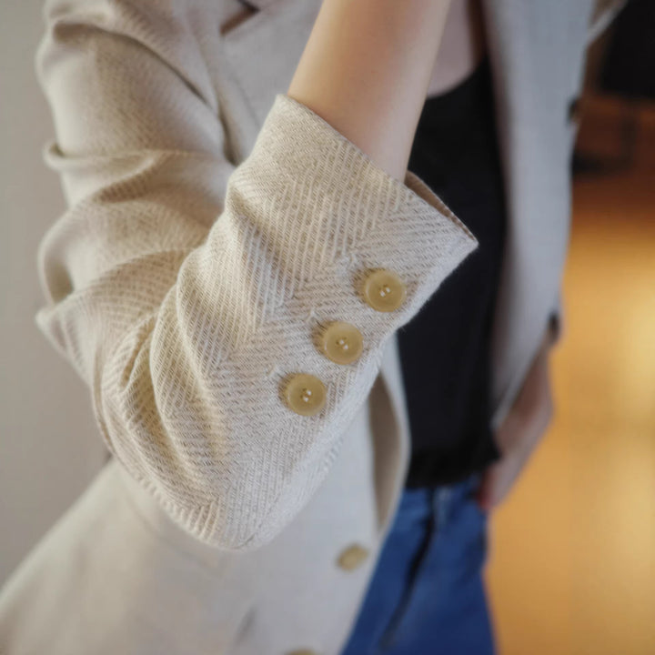 Damen Eleganter Strukturierter Blazer Drune