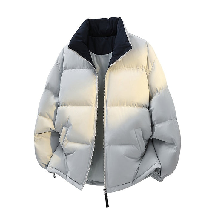 Unisex Oversize-Steppjacke mit hohem Kragen, zweifarbiger Innenfütterung & verstellbarem Saum Drune