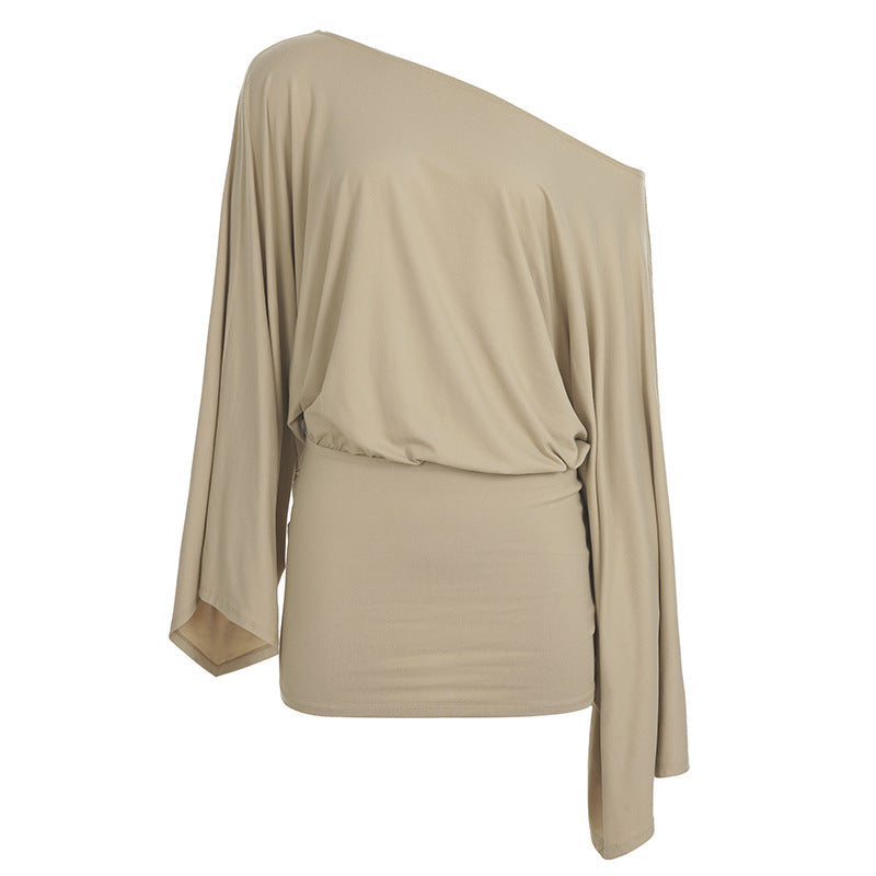 Damen Oversize Tunika mit aufregendem Wickeldesign und großzügigen Ärmeln Drune
