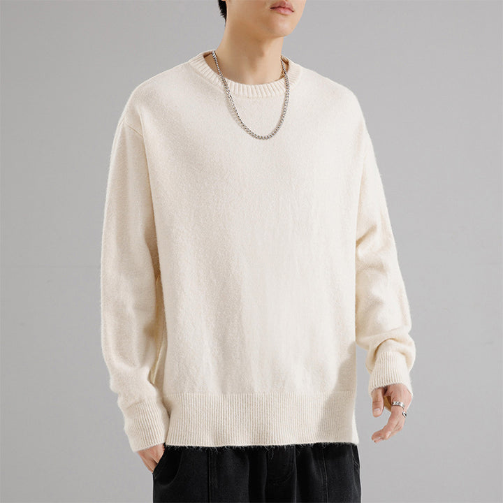 Herren Oversize Rundhalspullover aus weichem Feinstrick Drune