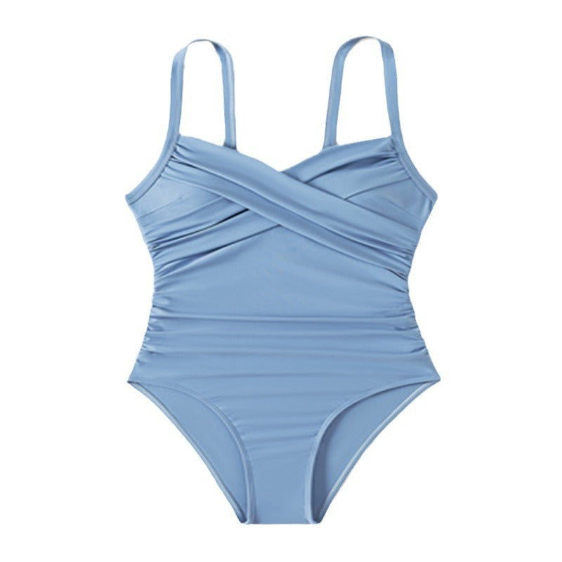 Damen eleganter Einteiler Badeanzug mit raffinierten Drapierungen Drune