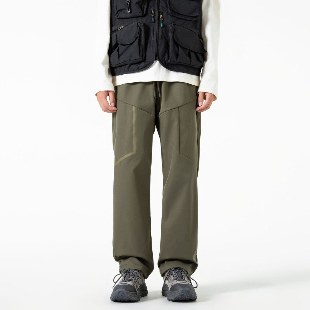 Herren Atmungsaktive Softshell-Cargo-Hose mit Tunnelzugbund, Zipper-Seitentasche und geradem Schnitt Drune