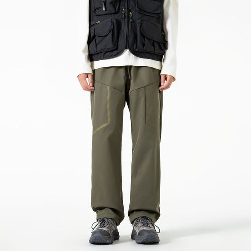 Herren Atmungsaktive Softshell-Cargo-Hose mit Tunnelzugbund, Zipper-Seitentasche und geradem Schnitt Drune
