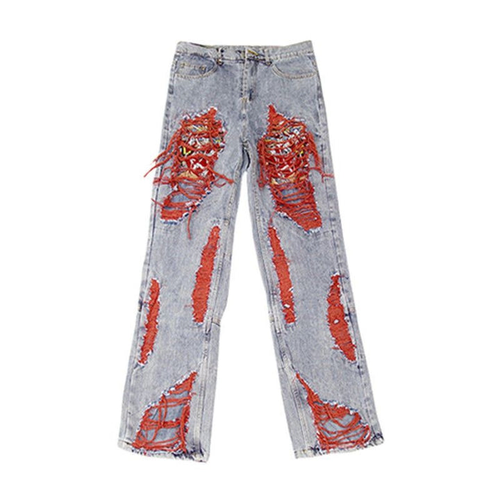 Herren lockere, destroyed Jeans mit auffälligen Details und lässigem Schnitt Drune