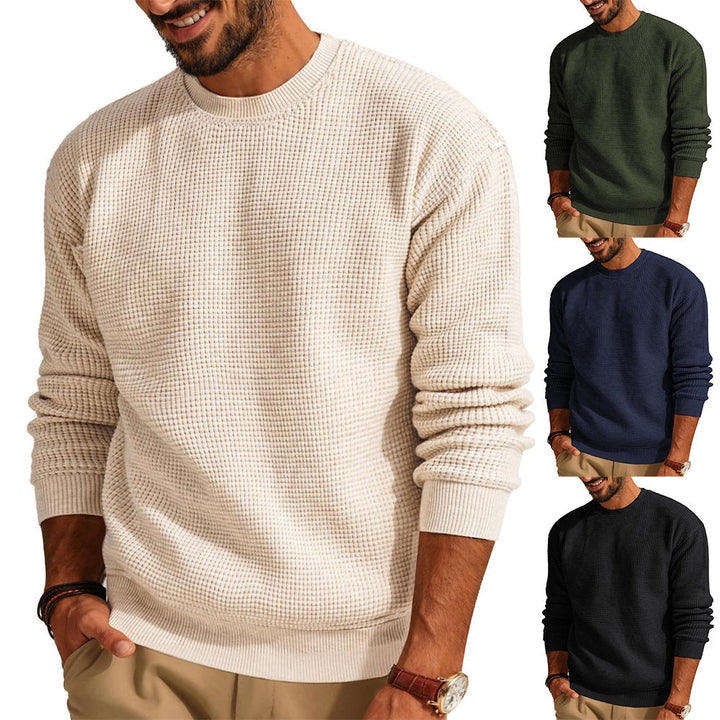 Herren Strukturierter Sweatshirt mit Rundhalsausschnitt Drune