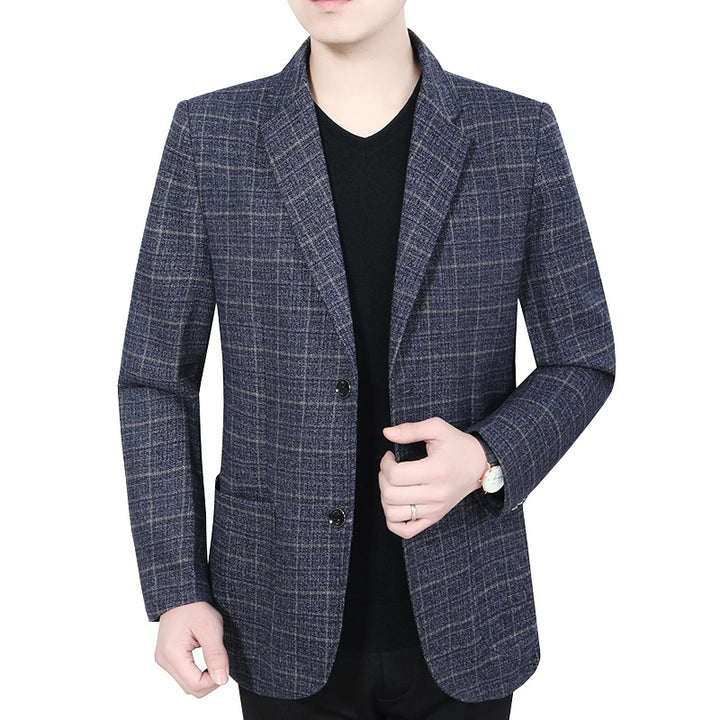 Herren Glencheck-Sakko Slim Fit aus Wollmischung mit dezentem Overcheck Drune