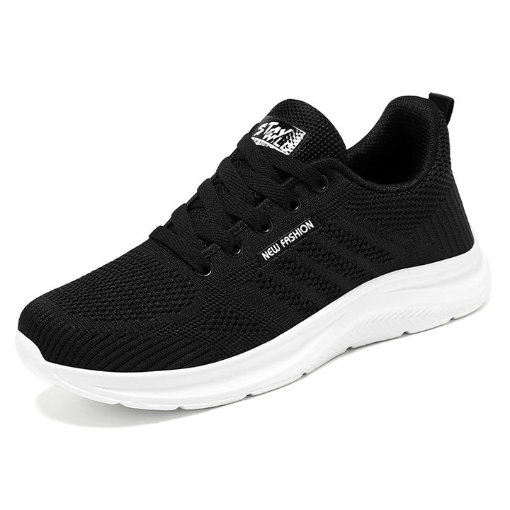 Damen nan gestrickter Schnür-Sneaker mit 3D-Strickobermaterial, verstärkter Zehenkappe und reaktiver EVA-Dämpfung Drune